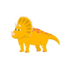 Cute cartoon dinosaur on white background.