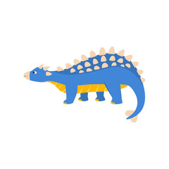 Cute cartoon dinosaur on white background.