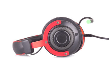 earphones red isolated on white background