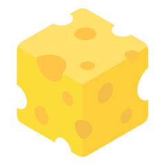 Cheese Flat Icon Isolated On White Background