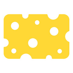 Cheese Flat Icon Isolated On White Background