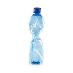 Plastic pet bottle used on a white background