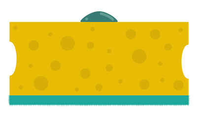 Dish washing sponge with a small amount of detergent.