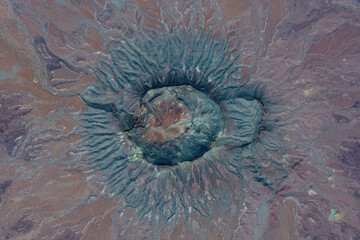 Brukkaros Volcanic Crater, looking down aerial view from above, bird’s eye view Brukkaros...