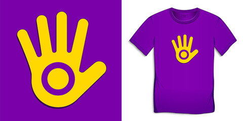 Intersex symbol with hand, t-shirt graphics design vector