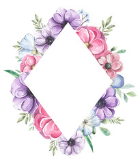 Flower rhombus frame 