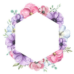 Flower hexagonal frame 