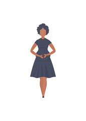 Pregnant girl in full growth. Happy pregnancy. Isolated on white background. Flat style. Vector illustration.