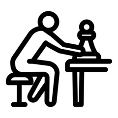 Chess Game Flat Icon Isolated On White Background