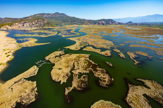 Aerial view of Dalyan, Turkey.