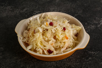 Sauerkraut with cranberry in the bowl