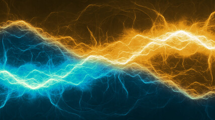 Fire and ice lightning background, power electrical abstract