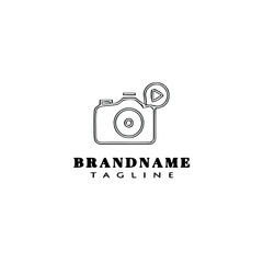 unique photography logo cartoon design template icon black isolated vector flat