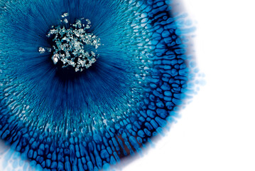 Epoxy resin template. Background with blue and blue stains