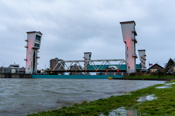 The Dutch Algera bridge, which is part of the water protection in The Netherlands. This Delta works...