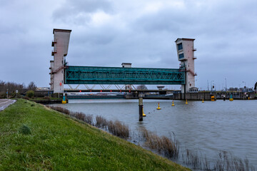 The Dutch Algera bridge, which is part of the water protection in The Netherlands. This Delta works...