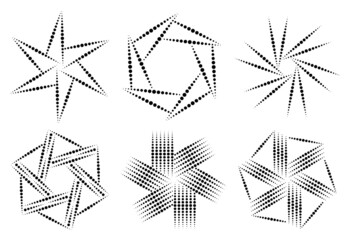 Obraz premium Ornaments made of dots. Set of decorative frames. Round pattern. Circle shapes. Design background for invitations and holiday cards.