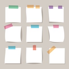 vector collection of square paper notes