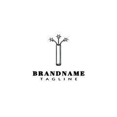 Obraz premium fire cracker logo cartoon icon design template black isolated vector illustration