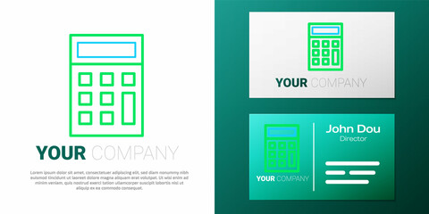 Line Calculator icon isolated on white background. Accounting symbol. Business calculations mathematics education and finance. Colorful outline concept. Vector