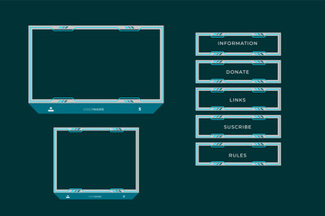 Twitch overlay gamer concept and streamer border