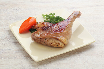 Roasted duck leg with orange sauce