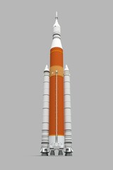 Future US rocket for going to the moon - model furnished by NASA © Fox_Dsign