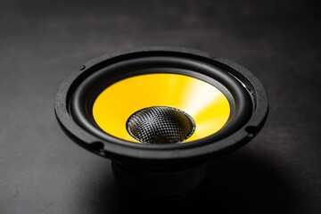 yellow-black audio loudspeaker