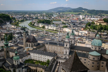 Fototapeta na wymiar View of Salzburg Austria from Hohensalzburg Fortress