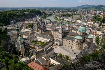 Fototapeta na wymiar View of Salzburg Austria from Hohensalzburg Fortress
