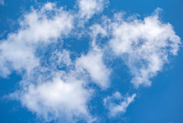 Beautiful clouds in the european summer sky.