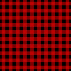 Plaid pattern. Black on Red color. Tablecloth pattern. Texture. Seamless classic pattern background.