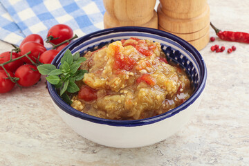Caucasian Mangal salad with baked vegetables