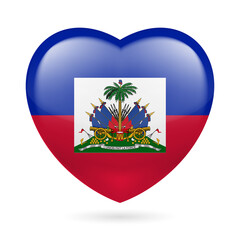 Heart with Haitian Flag Colors. I Love Haiti with the National Emblem