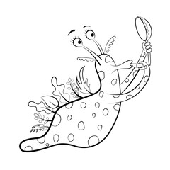 Children's coloring book character design monster