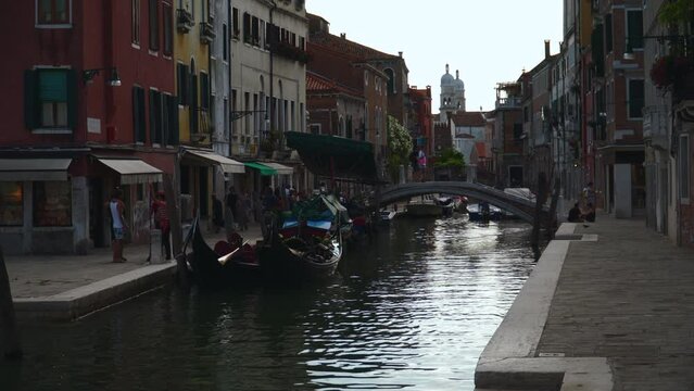 canals and gondole in venice