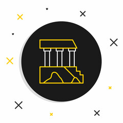 Line Parthenon from Athens, Acropolis, Greece icon isolated on white background. Greek ancient national landmark. Colorful outline concept. Vector