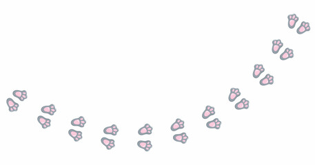 Animal foot print direction point for map. Vector stock illustration isolated on white background for trajectory graphic template. 