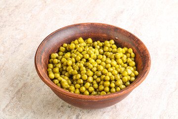 Marinated Green peas in the bowl
