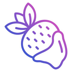 Strawberry line gradient icon