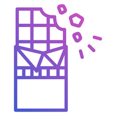Chocolate bar line gradient icon