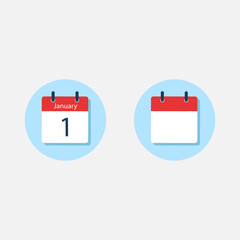 White daily calendar Icon in a Flat Design style. Easy to edit Isolated vector Illustration.