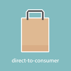 D2C direct-to-consumer concept - vector illustration