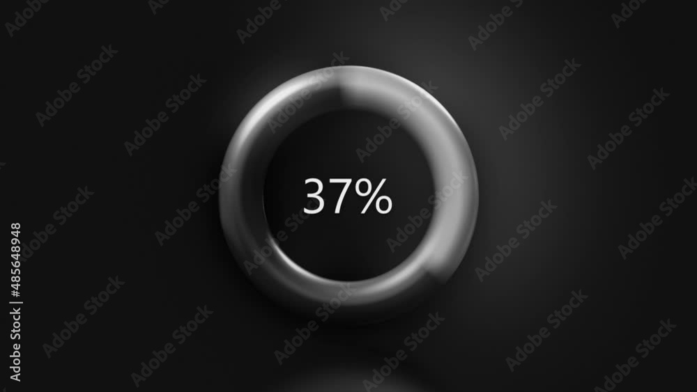 Poster ring with loading percentages. motion. glowing and pulsating loading ring. interface with signs to s