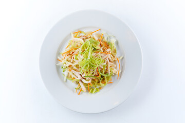 cabbage salad on the white plate