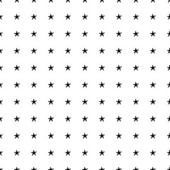 Square seamless background pattern from geometric shapes. The pattern is evenly filled with black starfish symbols. Vector illustration on white background