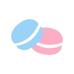 Blue and pink macarons icon. Vector illustration.