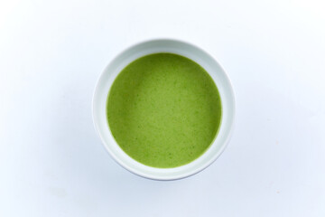 green cream soup with broccoli