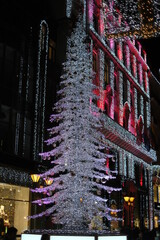 christmas tree and street decoration.
 Budapest Hungary.
 3 december 2021