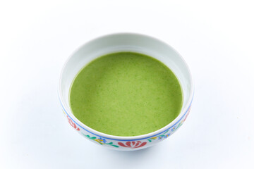 green cream soup with broccoli